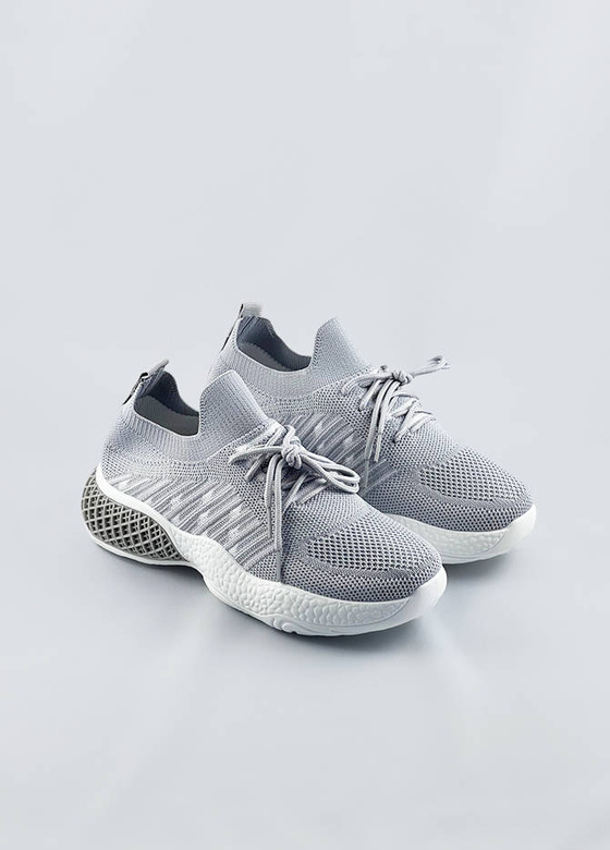 Ażurowe sneakersy damskie szare (jy21-2)