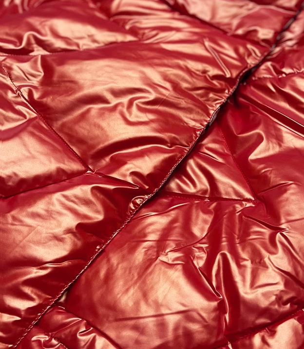 Kurtka damska z połyskiem pomarańczowa (omdl-023)