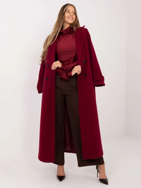 Wizytowa bluzka z różami Goodlookin bordowa (272611)