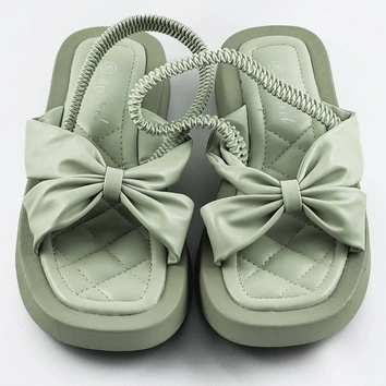 Sandały na platformie zielone (cm-58)