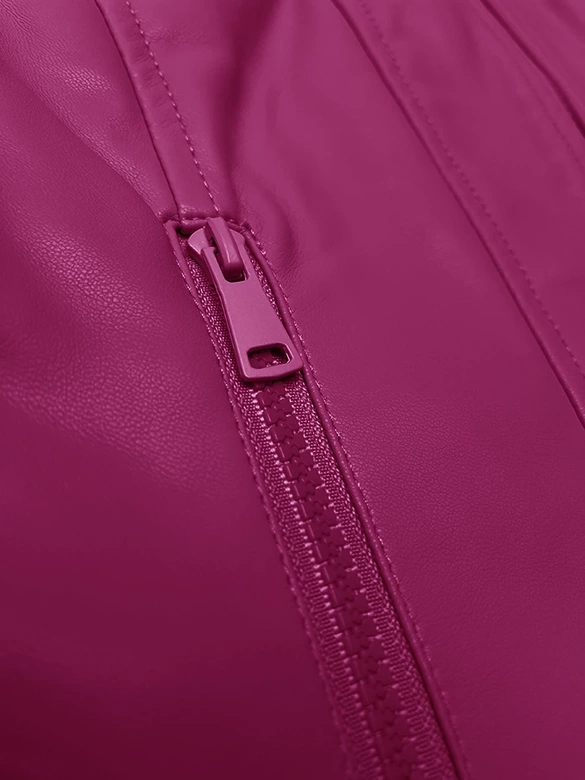 Krótka ramoneska damska ze stójką J Style ciemny różowy (11Z8127)