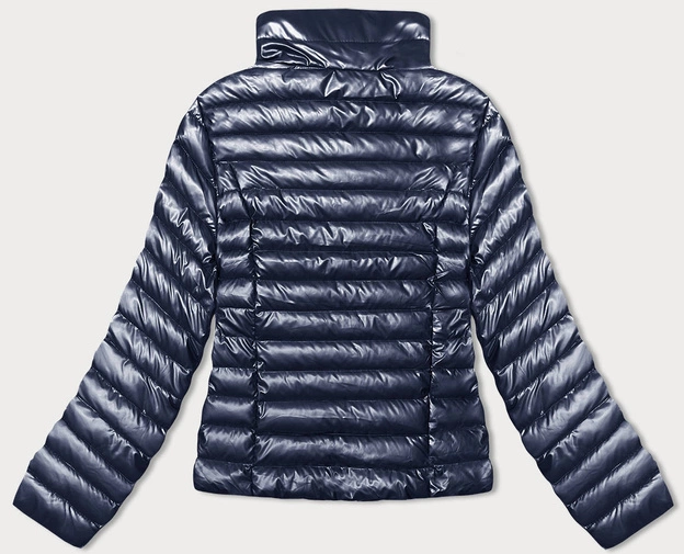 Pikowana kurtka damska ze stójką granatowa (16M9110-215)