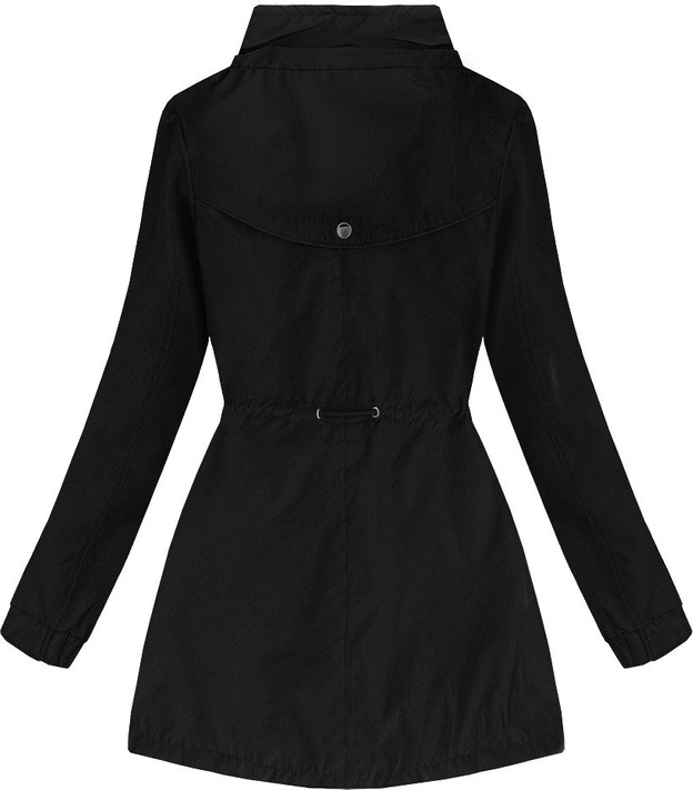 DWUSTRONNA PARKA Z KAPTUREM CZARNA (W645)