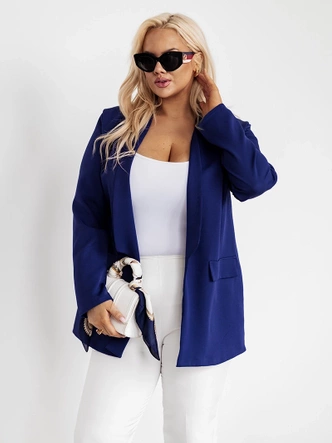 Klasyczna marynarka damska plus size granatowa (8275)