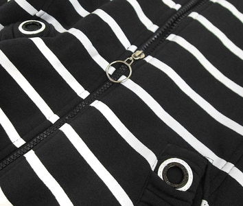 ROZPINANA BLUZA W PASKI CZARNA (645)