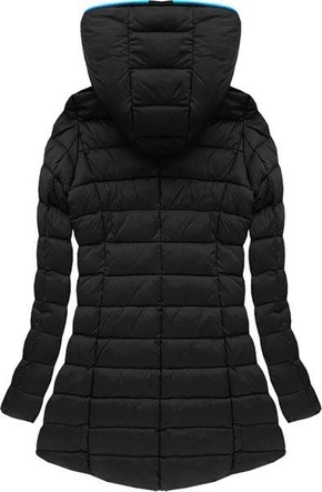 PIKOWANA KURTKA Z KAPTUREM CZARNA (7152)
