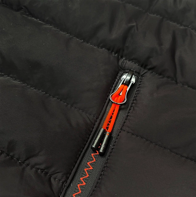 Pikowana kurtka damska z kapturem czarny-grafit (8M912-392)