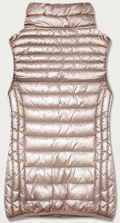 Damska kamizelka ze stójką beżowa (B8233-51)