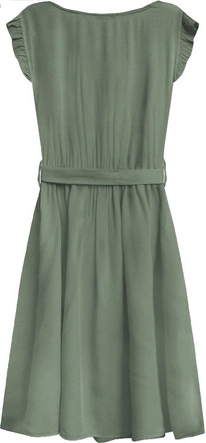 SUKIENKA MIDI Z GUZIKAMI SZAROZIELONA (395ART)