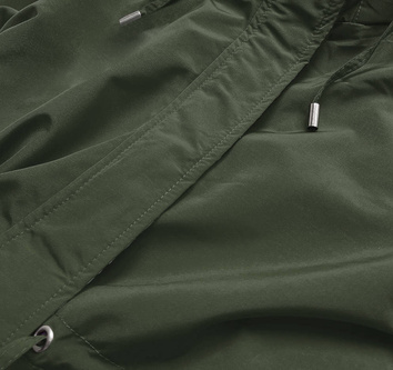Dwustronna kurtka parka damska khaki-brązowa (xw581bigx)