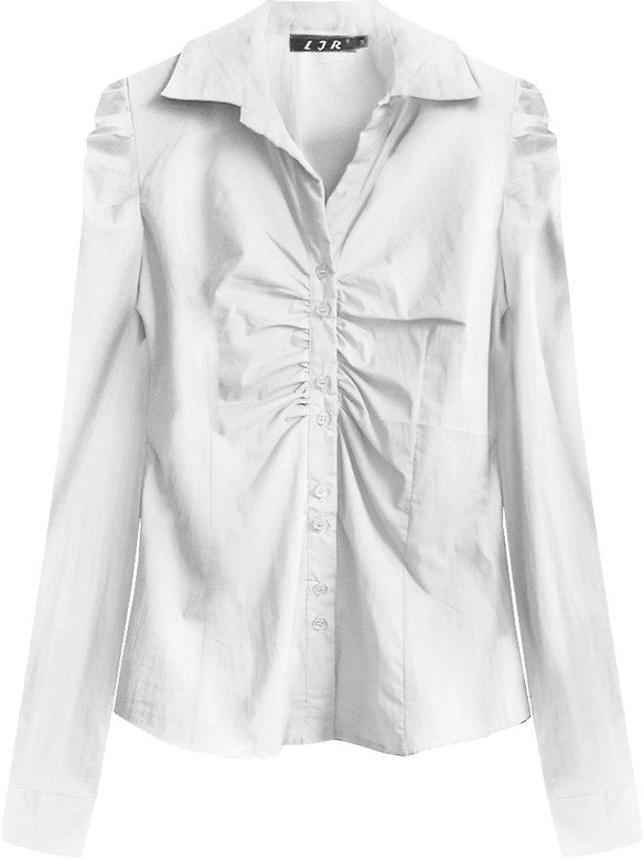 BAWEŁNIANA KOSZULA Z DŁUGIM RĘKAWEM BIAŁA (X1627X)