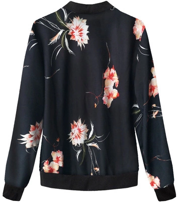 CIENKA BLUZA TYPU BOMBER CZARNA (261/5ART)