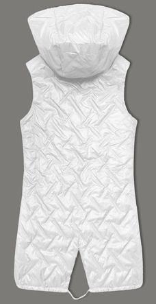 Pikowana kamizelka z kapturem S'West biała (B8339-26)