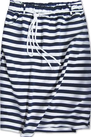 DRESOWA SPÓDNICA Z KIESZENIAMI GRANATOWO-BIAŁA (592ART)