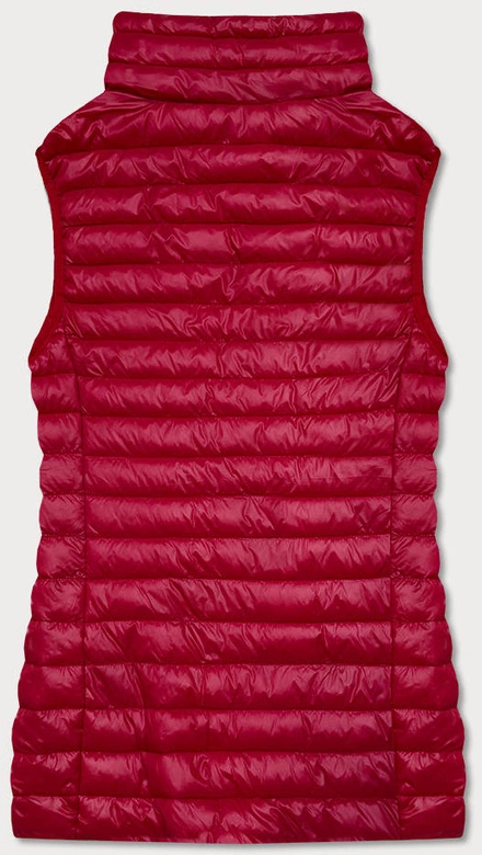 Krótka kamizelka pikowana damska bordowa (5m702-6)