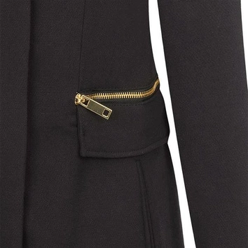 PROSTY PŁASZCZ Z ZAMKIEM CZARNY (2425)