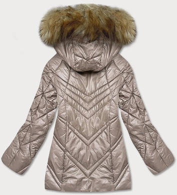 Przejściowa kurtka damska z kapturem camel (H-97)