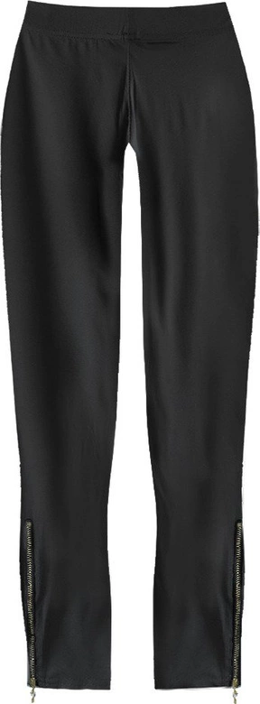 BŁYSZCZĄCE LEGGINSY Z ZAMKAMI CZARNE (432ART)