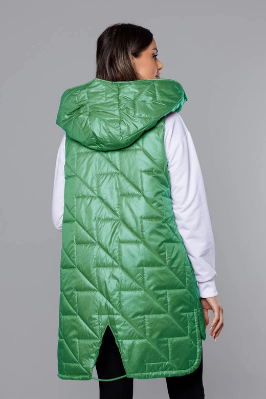 Pikowana kamizelka damska zielona (B8127-82)