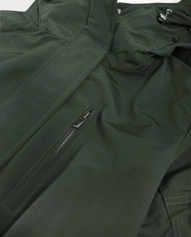 DAMSKA PARKA ZIMOWA KHAKI (W379BIG)