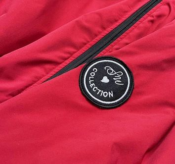 Asymetryczna damska parka czerwona (b8001-4)