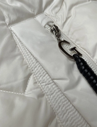 Pikowana kurtka damska z kapturem Glakate ecru (LU-24029#)