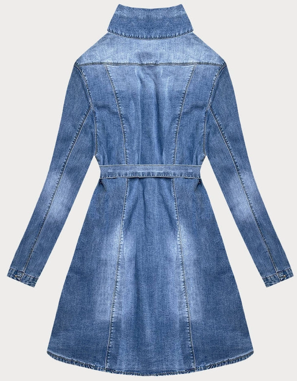 Jeansowa tunika z paskiem niebieska (POP7050-LK)