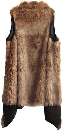 KAMIZELKA OVERSIZE Z FUTERKIEM KARMELOWA (455ART)