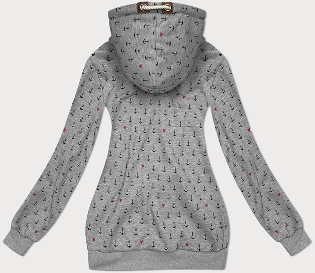 Wzorzysta bluza damska ciemnoszara (2304)
