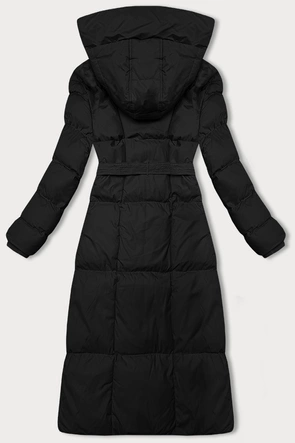 Zimowa damska kurtka z paskiem J Style czarna (5M3227-392)