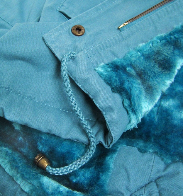 ZIMOWA PARKA DAMSKA NIEBIESKA (D-196-5)