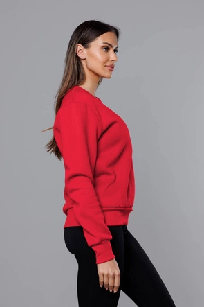 Bluza dresowa damska ze ściągaczami czerwona (w01-59)
