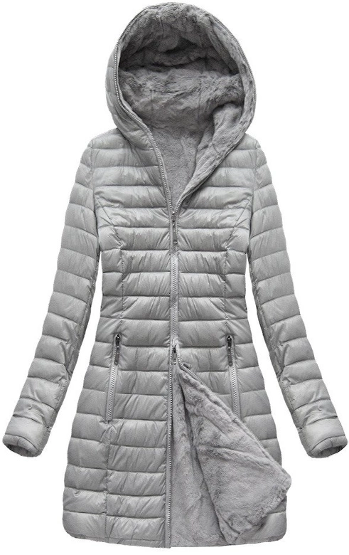 DWUSTRONNA KURTKA Z KAPTUREM SZARA (B7106)