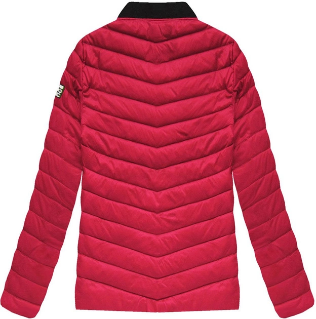PIKOWANA KURTKA Z PUCHEM NATURALNYM CZERWONA (5021)