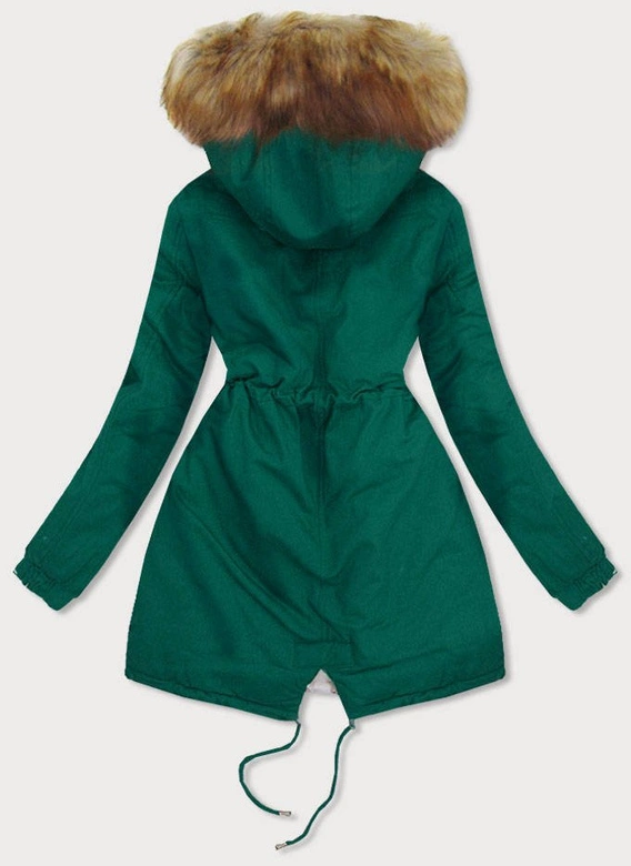 DWUSTRONNA PARKA ZIELONA-ECRU (B507)