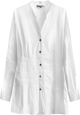 BAWEŁNIANA KOSZULA Z BUFIASTYMI RĘKAWAMI BIAŁA (X1133X)