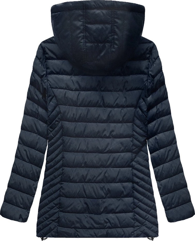 PIKOWANA KURTKA Z KAPTUREM GRANATOWA (W260BIG)