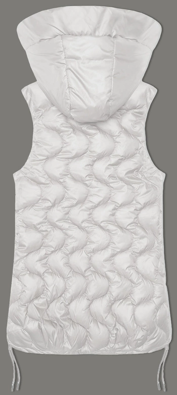 Bezrękawnik damski z ozdobnym pikowaniem S'West perłowy (B8338-9)