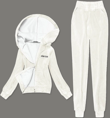 Polarowy komplet dresowy damski ecru (YP-1024)