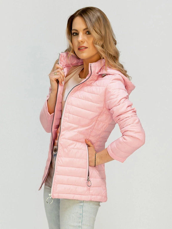 PIKOWANA KURTKA Z KAPTUREM ŁOSOSIOWA (W629)