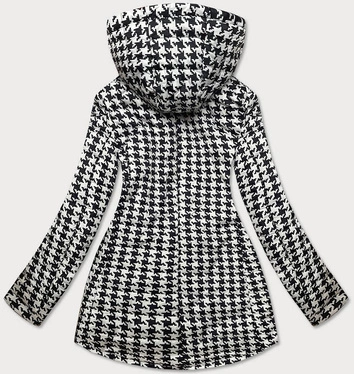 Dwustronna taliowana kurtka damska żółta-pepitka (m-163)