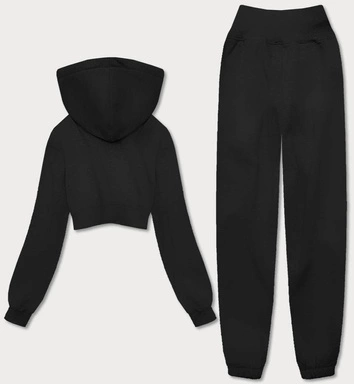 DRES KOMPLET Z KRÓTKĄ BLUZĄ CZARNY (8C68-3)