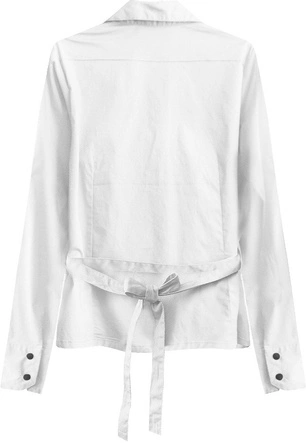 BAWEŁNIANA KOSZULA Z PASKIEM BIAŁA (1017)