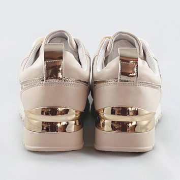 Damskie adidasy na podwyższonej podeszwie beżowe (666-20)