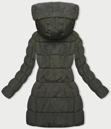 Zimowa kurtka z kapturem khaki (2M-231)