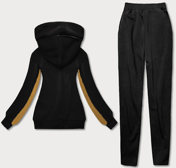 Dres damski bluza + spodnie żółty-czarny (AMG808/1)
