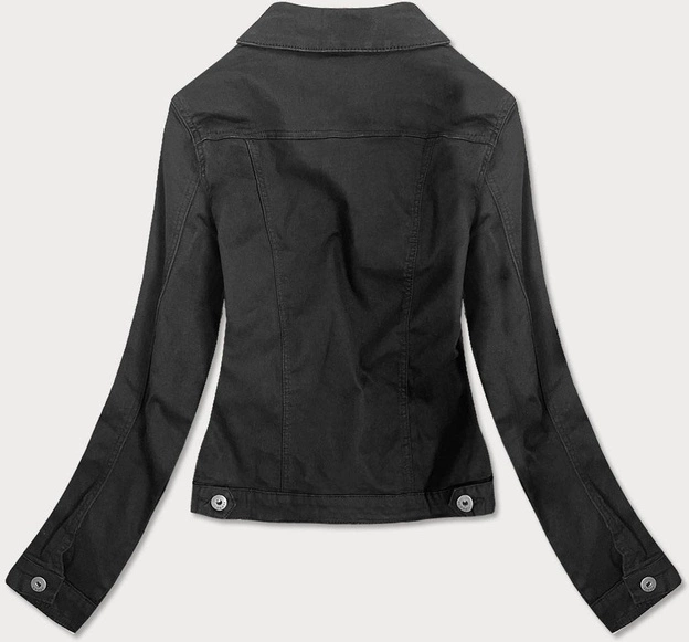 Prosta kurtka jeansowa damska z kieszeniami czarna (sa40)