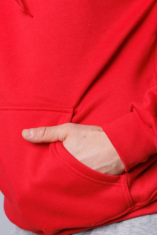 Męska bluza z kapturem czerwona (68B2009-18-35)