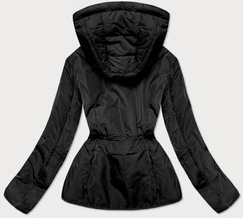 Pikowana przejściowa kurtka damska czarna (m168)