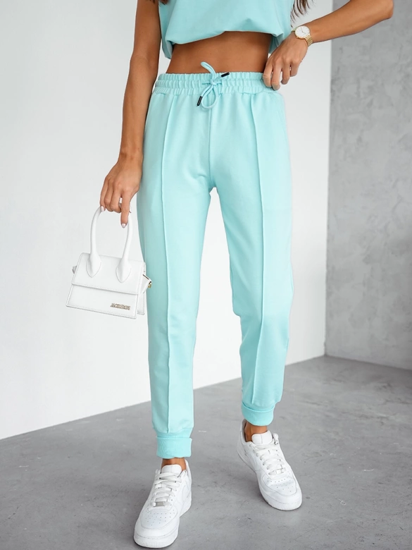 Bawełniany komplet dwuczęściowy turkusowy (VE55)